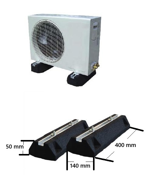 Supporto antivibrante per pompa di calore e condizionatore in gomma reciclata