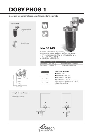Dosatore polifosfati per caldaie Dosy-Phos + 1 ricarica di ricambio in omaggio